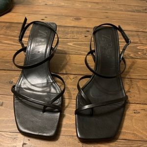 Zara Black Strappy Heels